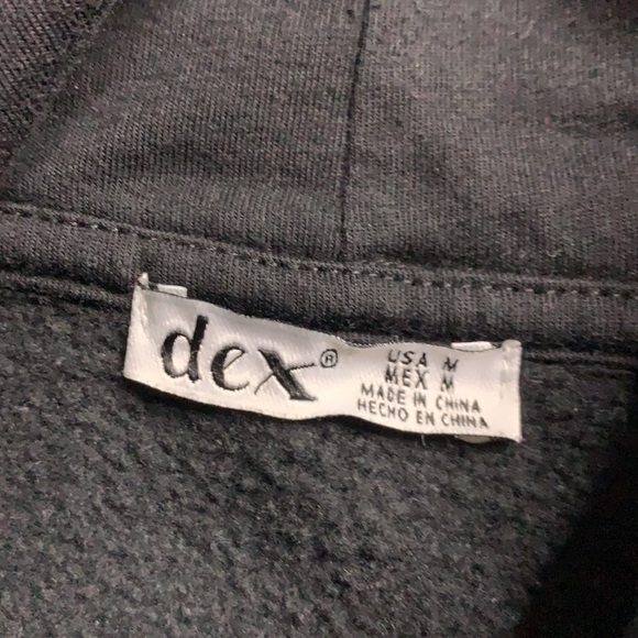 DEX Hooded black pullover sweatshirt arm piping medium - Picture 4 of 7